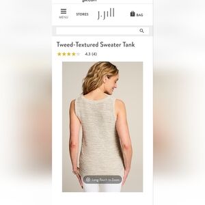 J. Jill Women's Cream Tweed-Textured Tank Top